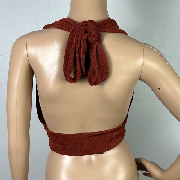 NEW BY.DYLN REVOLVE METALLIC HALTER CROP TOP - Picture 7 of 8